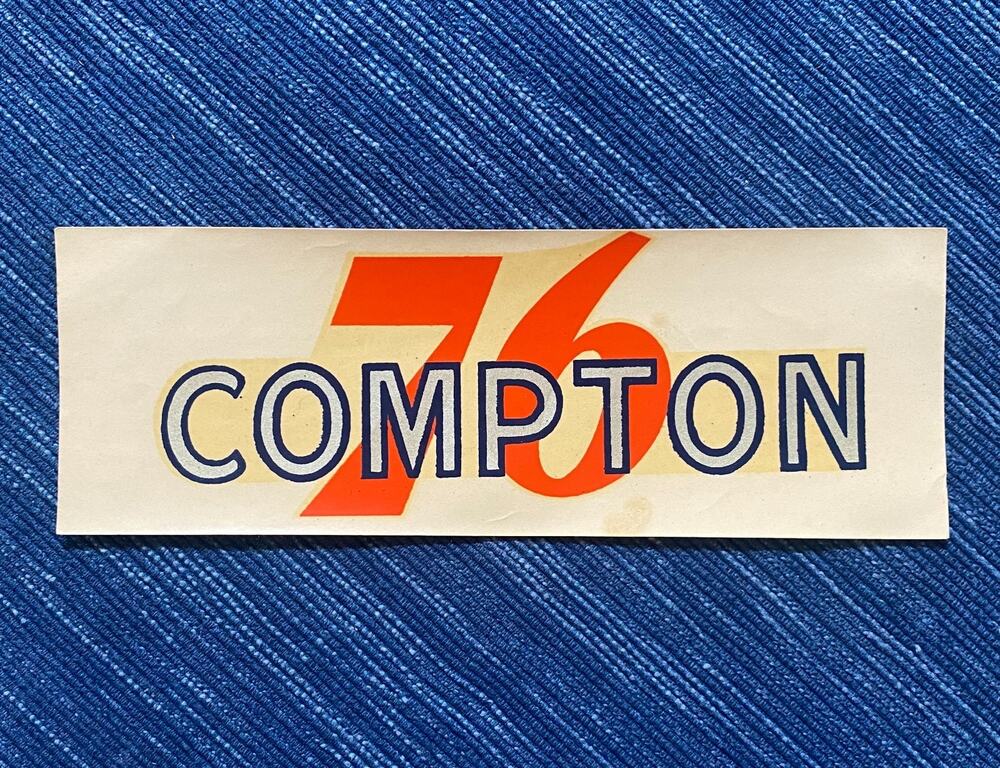 Vintage Union 76 Oil Compton California Water Decal Gas Station Travel Souvenir